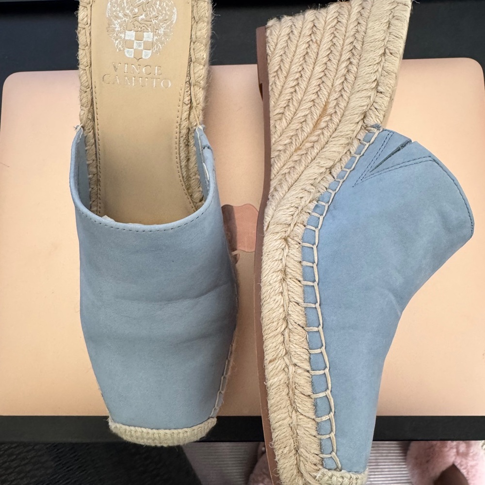 Vince Camuto Blue Mules Comfortable Slip-On Shoes - Picture 3 of 6